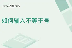 Excel表格技巧—如何输入不等于号图片