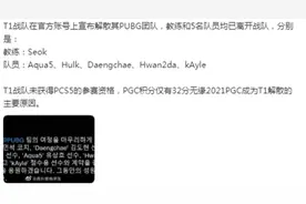 韩国赛区名宿T1PUBG分部，突然解散，绝地求生没有未来图片