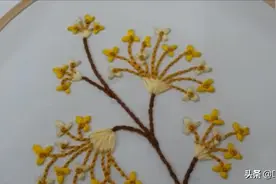 手工刺绣教程，简易结香花的快速绣法！图片