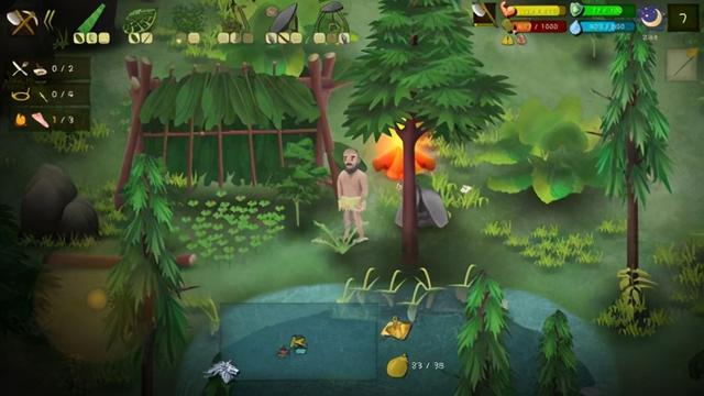 画风简陋，但可玩性很高的野外求生游戏，《挨饿荒野》不要错过