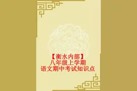 衡水内部资料：八年级上学语文期中考试基本知识点汇总图片
