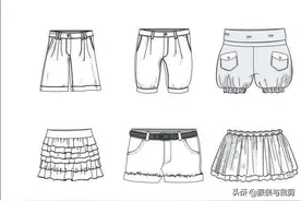 时尚美眉短裤服装设计手稿手绘图图片