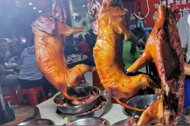 广西网红狗肉店，专卖脆皮狗肉，一天宰几十只，大家对此争议不断图片