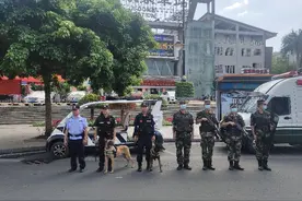 乐东县公安局开展公安武警联勤武装巡逻，强力筑牢街面防控的“第一道防线”图片