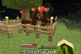 我的世界笑哥生存记176：给马儿吃金苹果，让他们生个小马