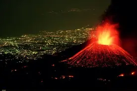 火山爆发的壮观摄影图片