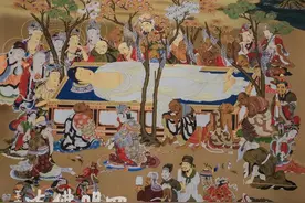 漫谈四明佛画之涅槃图图片
