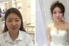 镜头下：新娘妆前妆后，判若两人图片