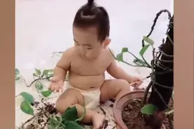 婆婆厨房做菜夸孙子好安静，网友看后都笑了：孩子可能想吃炒绿萝图片