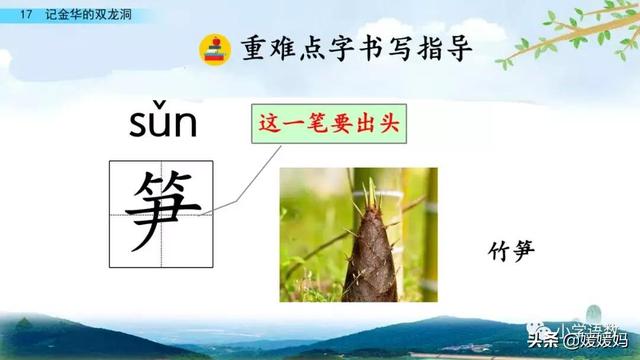 四年级下册语文第17课《记金华的双龙洞》图文详解及同步练习