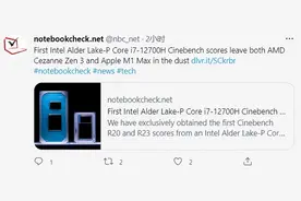 英特尔i7-12700H跑分曝光：秒杀苹果M1 Max图片