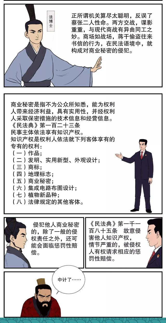 【漫画民法典·三国⑪】蒋干盗书窃取机密，惩罚性赔偿有重罚