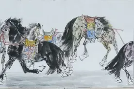 晨风飒爽豪情壮，一路欢歌醉朝霞——大丐老师《吉祥八骏》图图片