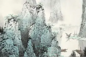 “江作青罗带，山如碧玉簪”，白雪石漓江山水画图片