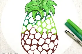 儿童画教程｜这样画美味的大菠萝，太好玩了图片