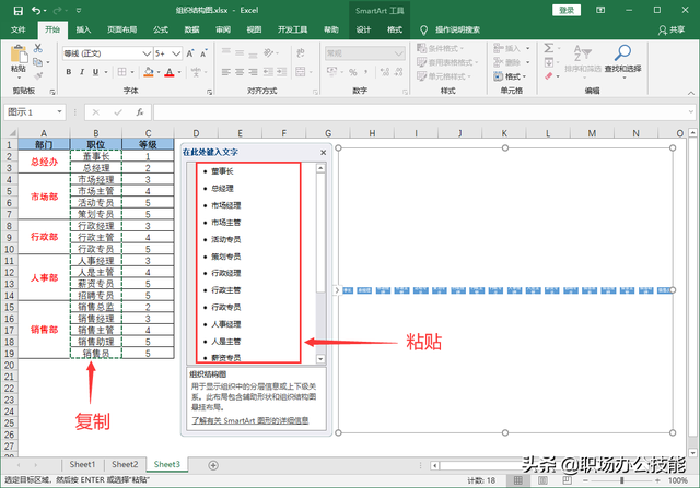 老板让我制作组织架构图，我用了5小时，同事用Excel3分钟搞定