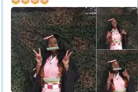 黑人妹子cos祢豆子被骂，cosplay什么时候有肤色限制？图片