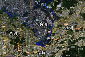 卫星上看广东东莞凤岗镇：三面被深圳包围，区位得天独厚图片