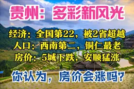 贵州半年报：GDP全国第22名，被2省反超，安顺最强，5城房价下跌图片