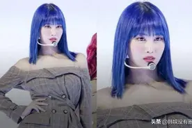 是人偶吧？金希澈女友 MOMO 平井桃“蓝发造型”，变身神秘女郎图片