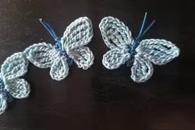 从一只小蝴蝶的钩织到一串蝴蝶的牵手，详细的钩织步骤图片图片
