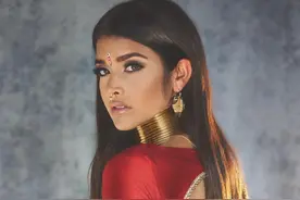 NBA国王队老板女儿美照，难以抵御的印度风情图片