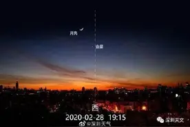 宅家可见！2月28日傍晚有金星伴月天象图片