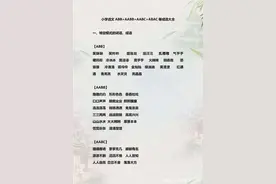 ABB+AABB+AABC+ABAC成语大全，打印给孩子，背熟期末稳考高分图片