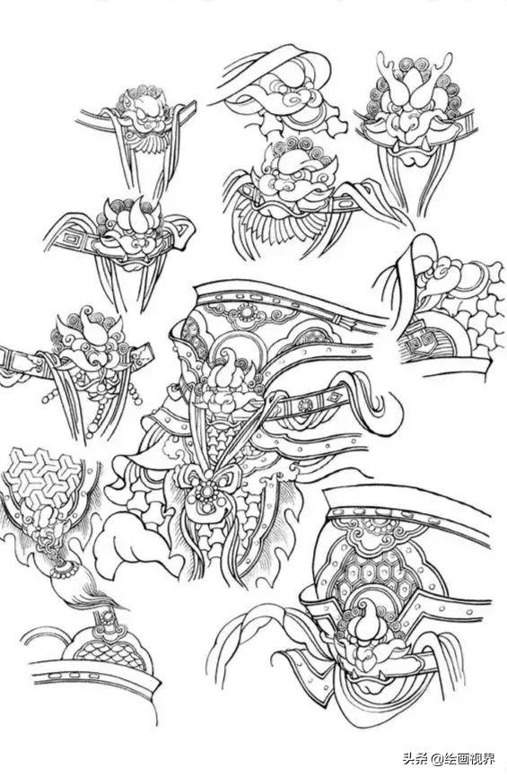 武将白描画法：从造型到线条，图解示范教你画，收藏起来临摹学习