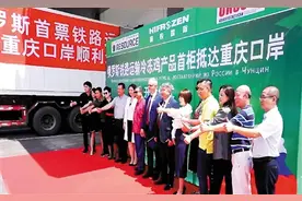俄罗斯首票铁路运输冷冻鸡爪抵渝图片