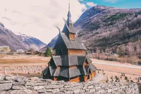 挪威松恩峡湾，青山碧水，小木屋～ ​​​​图片