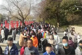 年初三，常州红梅公园，人人人，上厕所都要排起长队，你们去了吗图片