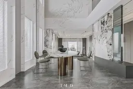 600㎡上下四层的别墅，用了不少大理石，处处散发着轻奢高级图片