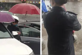 杭州一姑娘在大雨中撑伞的照片火了！图片