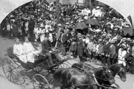 老照片——1896年李鸿章访问美国，图四美国有意丑化李鸿章图片