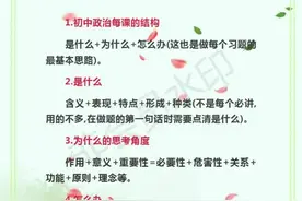 初中政治：熟练掌握这份“万能答题模板”，3次考试不下90分图片