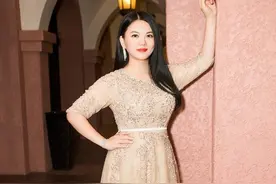 李湘才是“大号水蜜桃”！一袭礼裙优雅性感，微胖身材美极了图片