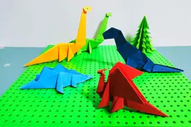 儿童手工折纸大全「蛇颈龙」 侏罗纪恐龙世界复活啦图片