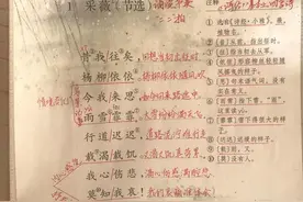 六年级下册古诗词，看资深教师手写笔记，带学生预习这十首古诗词图片