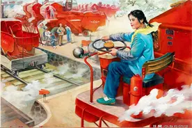 六七十年代妇女形象宣传画，女拖拉机手，女跳伞员，女神箭手图片