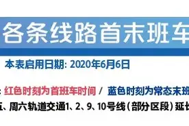 明起实行！最新上海地铁首末班车时刻表请收好图片