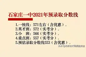 石家庄一中、二中、正中今年多少分可以报考？快看各校预估分数线图片