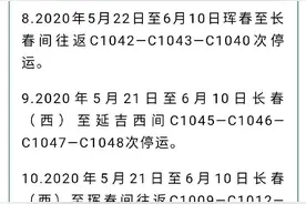 5月10日起，舒兰方向火车停运图片