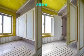 次卧打榻榻米组合柜，木工又把它改良了，床尾柜子留空睡着才舒服图片