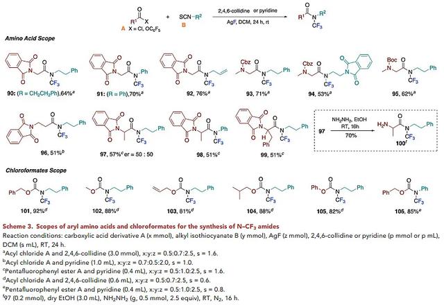 由羧酸合成N-三氟甲基酰胺