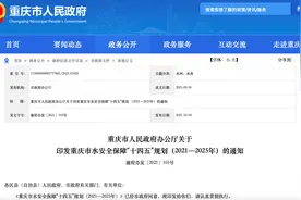 重庆市水安全保障“十四五”规划公布 到2025年基本建成渝西水资源配置工程图片