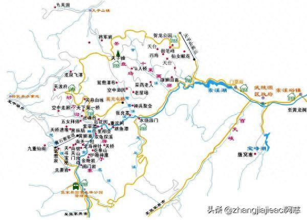 张家界旅游攻略地图(张家界哪个门进去路线最佳)