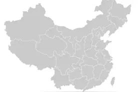中国简略地图-七巧板色深色浅色图片