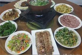 婆婆家聚会，摆了一大桌，花费不到300元，网友：北方人无疑图片