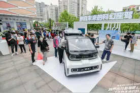 新宝骏E300备受关注，配自动泊车，续航超300Km，现场排队看车图片